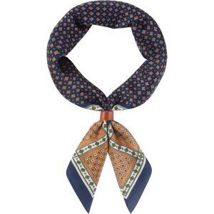 ⚡Men A-Navy Necktie 27.5 Inches Cowboy Scarves Pocket Square Silk Bandanas